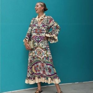 BLOGGERS FAV ZARA MULTICOLORED PRINTED DRESS